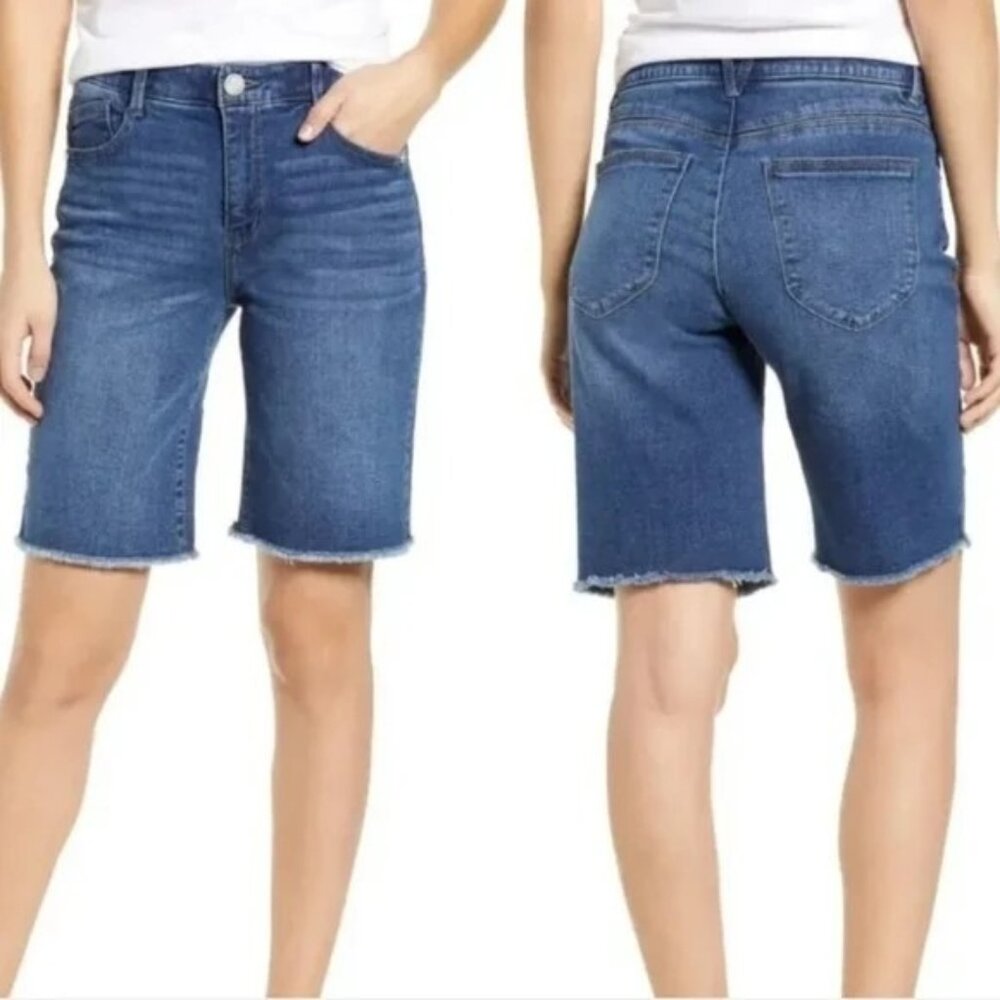 Wit & Wisdom Ab-Solution Retro High Waist Denim Bermuda Shorts - Sz 0